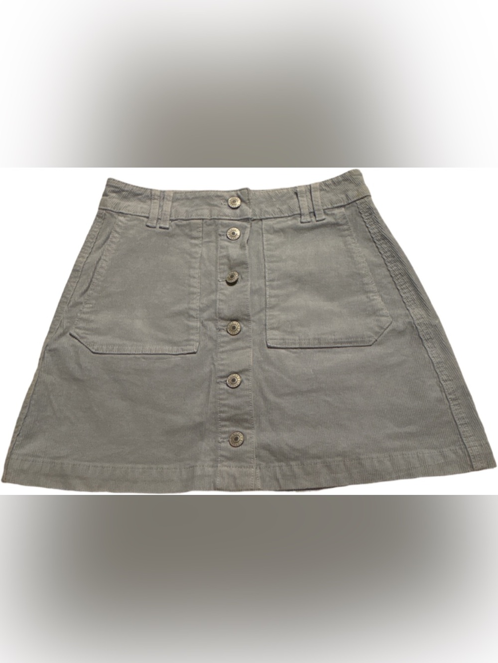 American Eagle Outfitters Olive Green Button-Front Mini Skirt